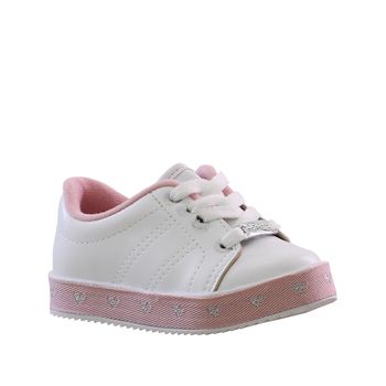 Tenis-Casual-Branco-e-Rosa-Kids-Star-|-Molekinha-Tamanho--18---Cor--BRANCO-0